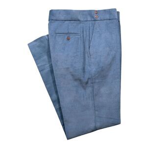 Mens 34 Gurkha Pants Dusty Blue Corduroy High Waist Flat Front Straight Fit